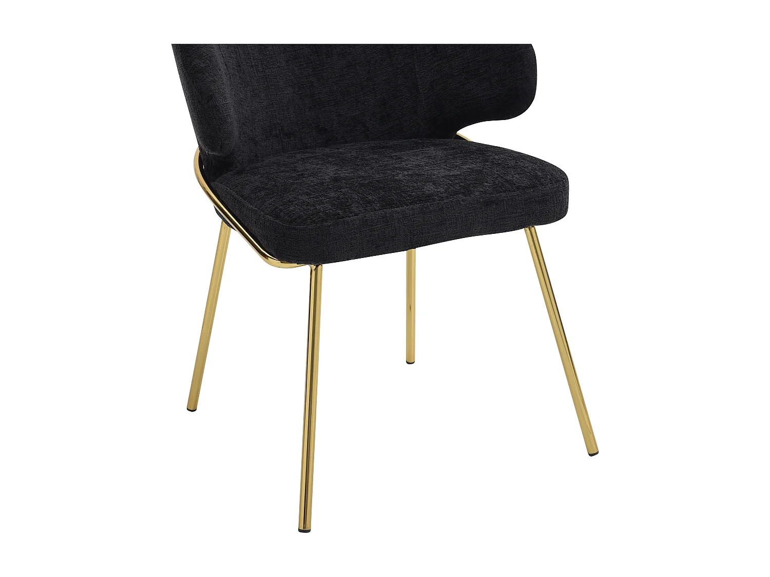 Set van 2 stoelen van stof en goudkleurig metaal - Zwart - LUXIVA van Pascal Morabito