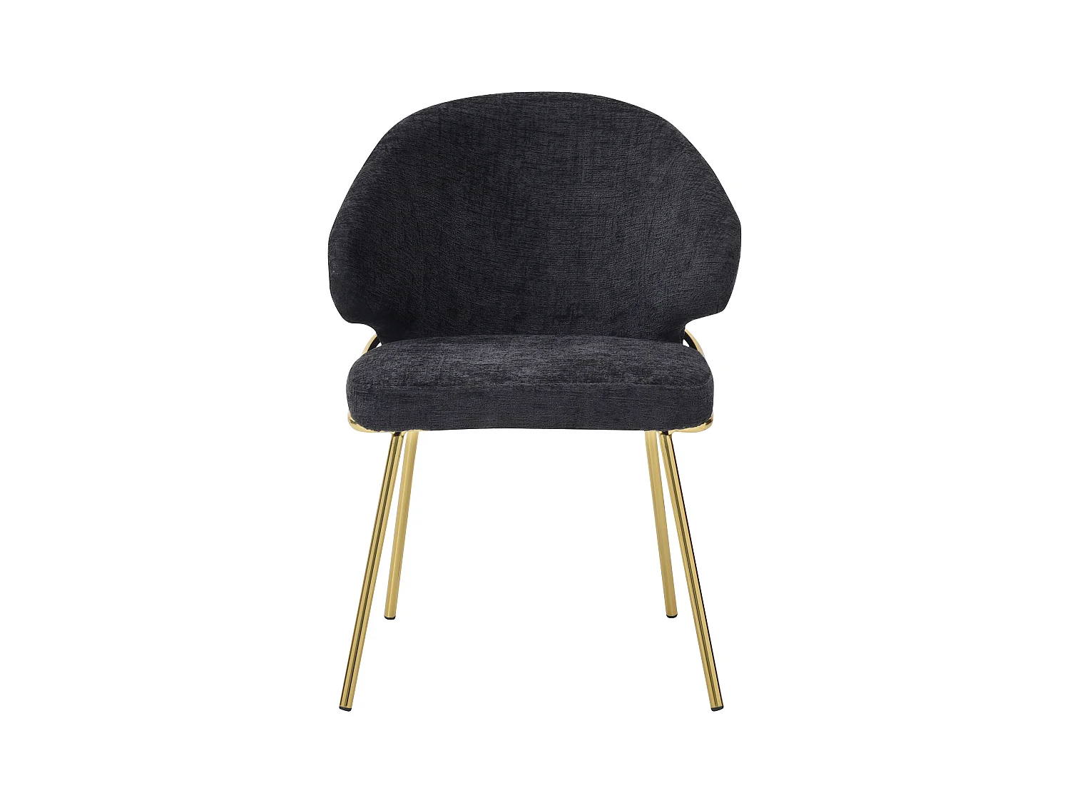 Set van 2 stoelen van stof en goudkleurig metaal - Zwart - LUXIVA van Pascal Morabito