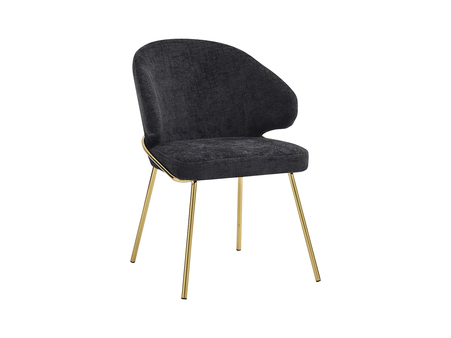 Set van 2 stoelen van stof en goudkleurig metaal - Zwart - LUXIVA van Pascal Morabito