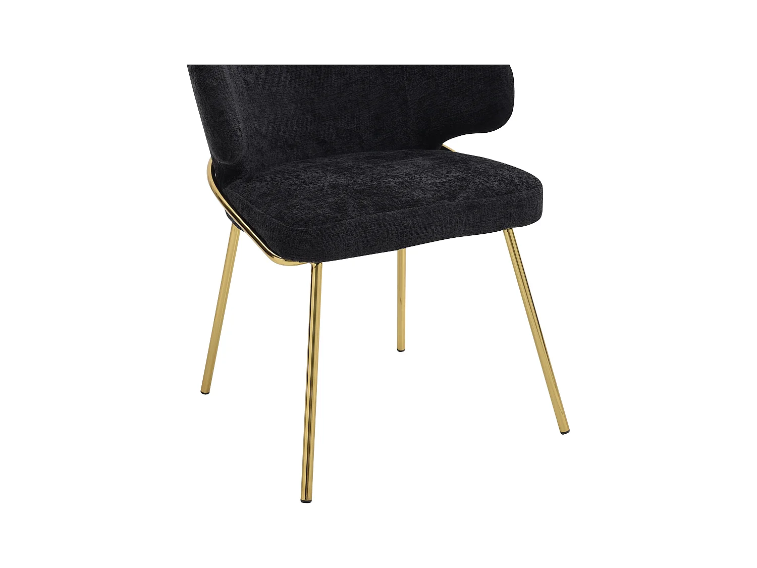 Set van 2 stoelen van stof en goudkleurig metaal - Zwart - LUXIVA van Pascal Morabito