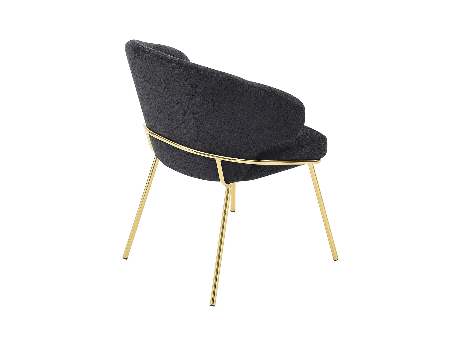 Set van 2 stoelen van stof en goudkleurig metaal - Zwart - LUXIVA van Pascal Morabito