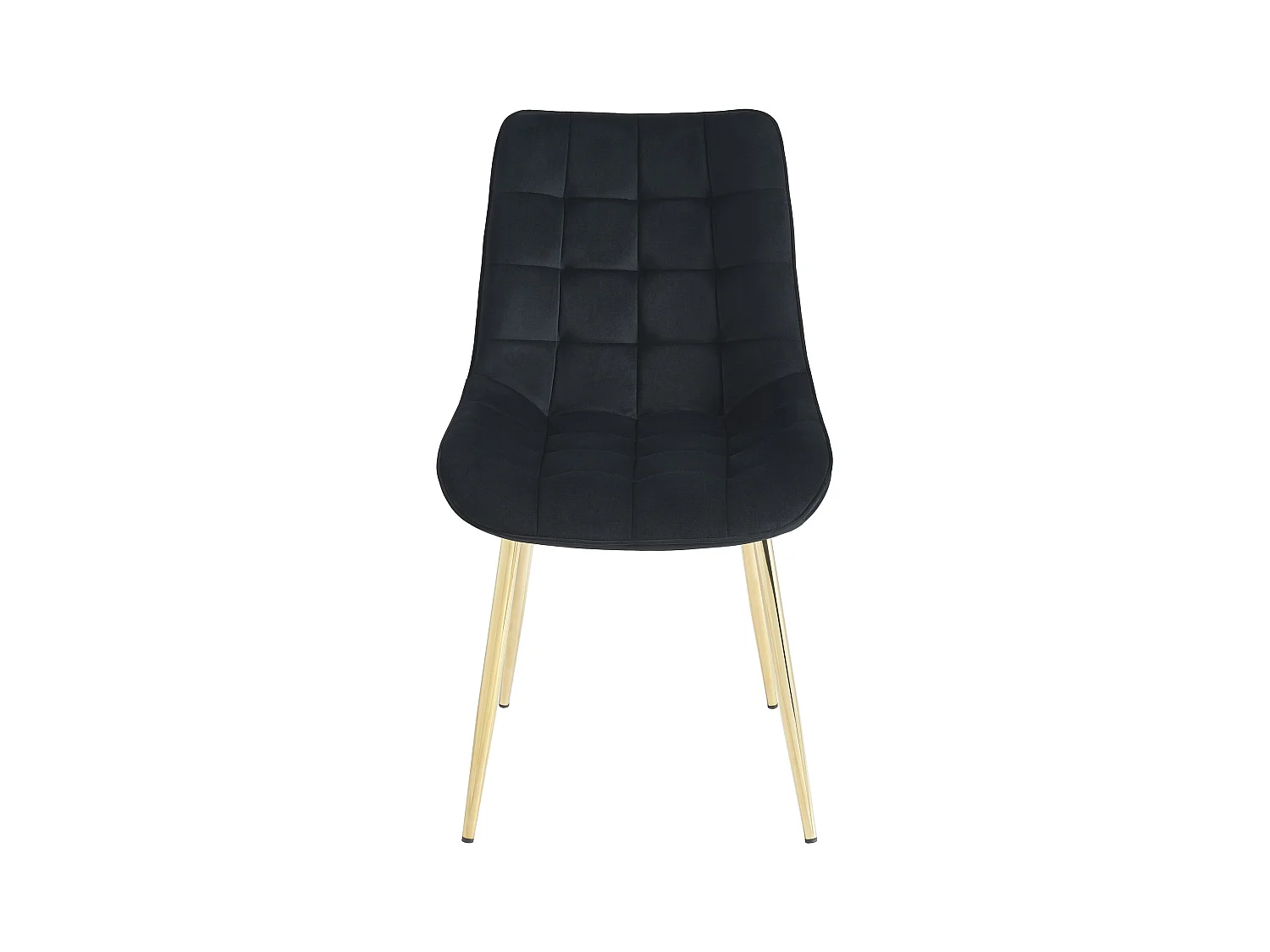 Sett med 2 vatterte stoler i fløyløv og forgylt metall - Svart - OLLUA