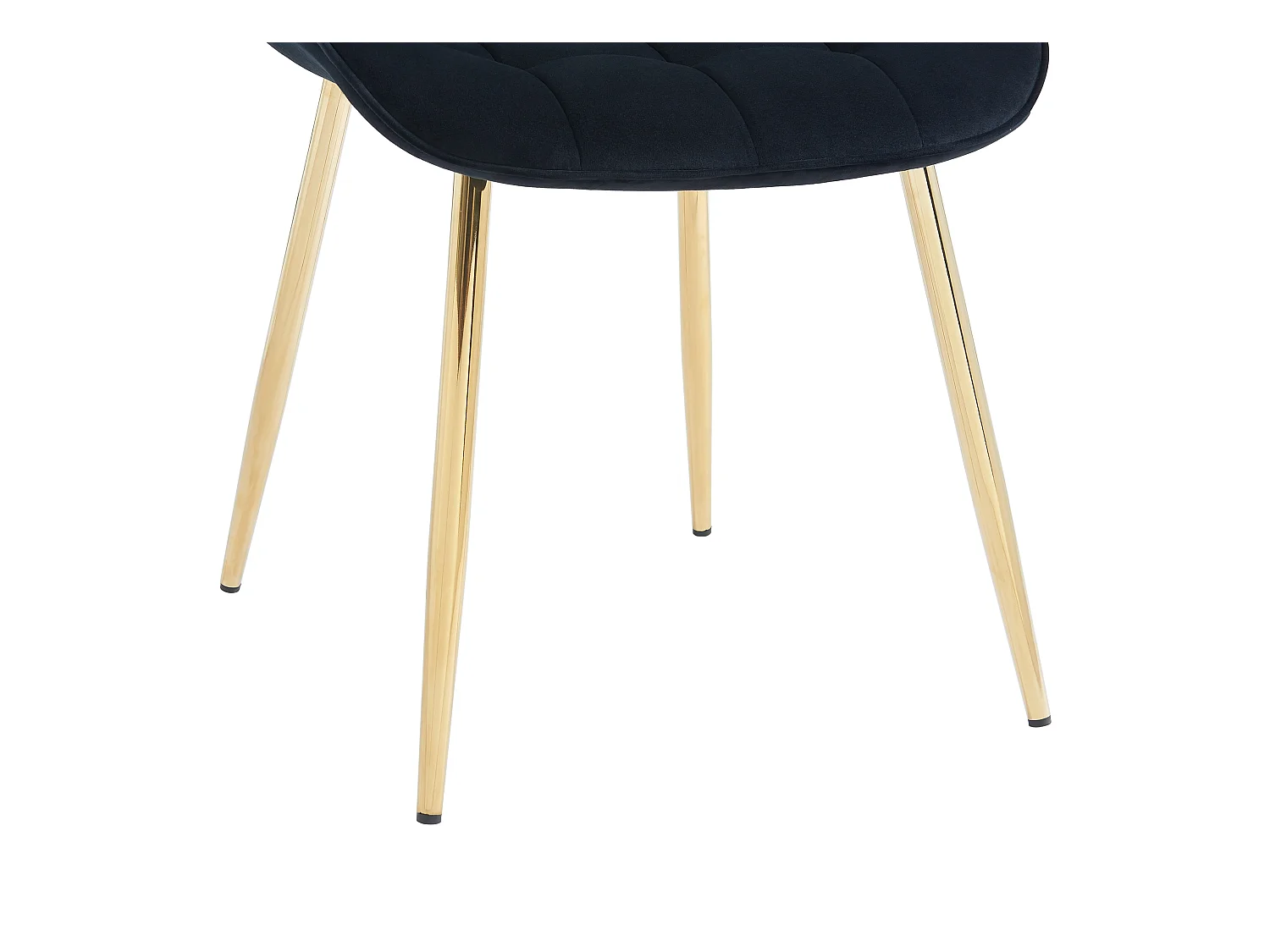 Sett med 2 vatterte stoler i fløyløv og forgylt metall - Svart - OLLUA