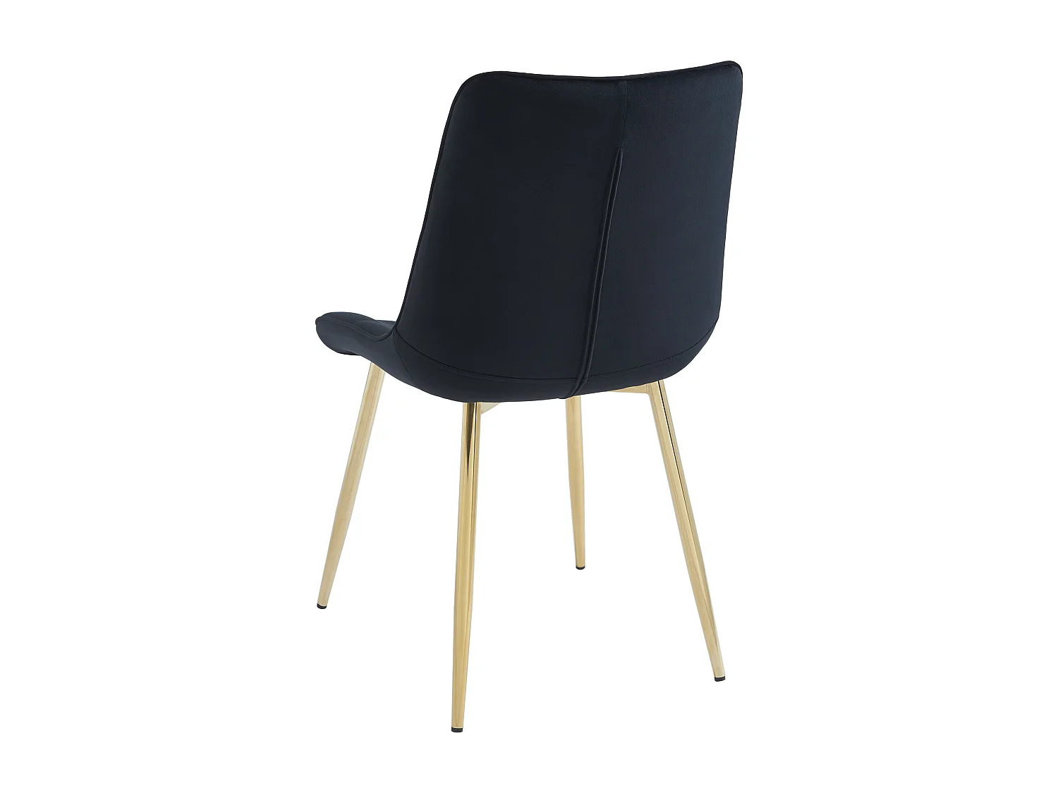 Lot de 2 chaises matelassées en velours et métal doré - Noir - OLLUA