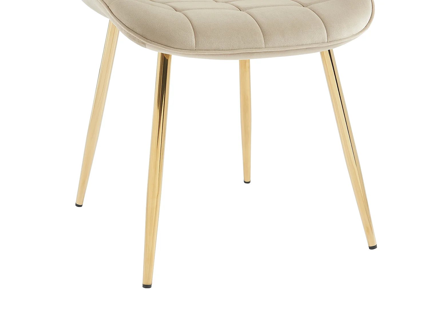 Polsterstuhl 2er-Set - Samt & goldfarbenes Metall - Beige - OLLUA