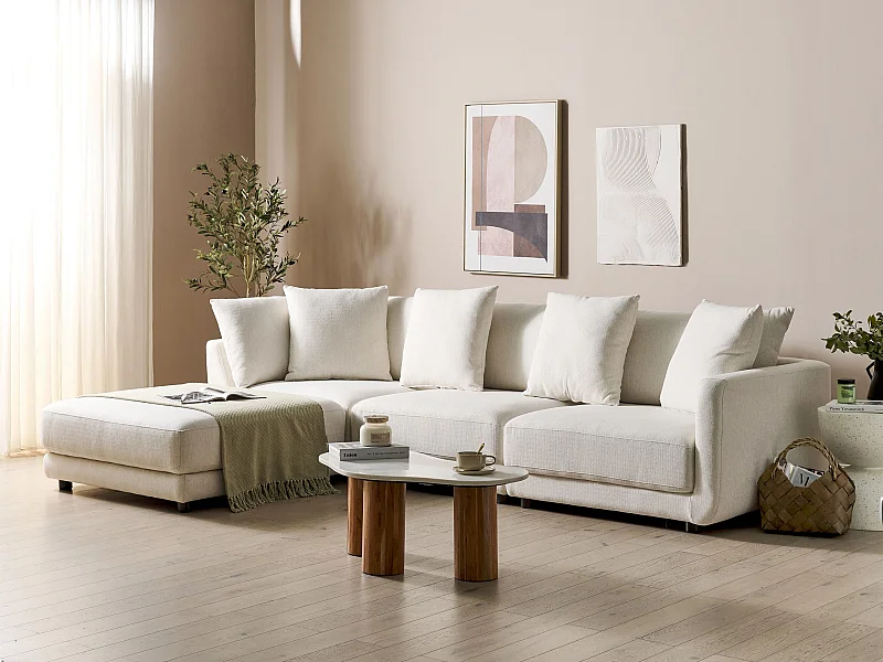 Sofá SIGTUNA Tecido Branco creme 3 lugares