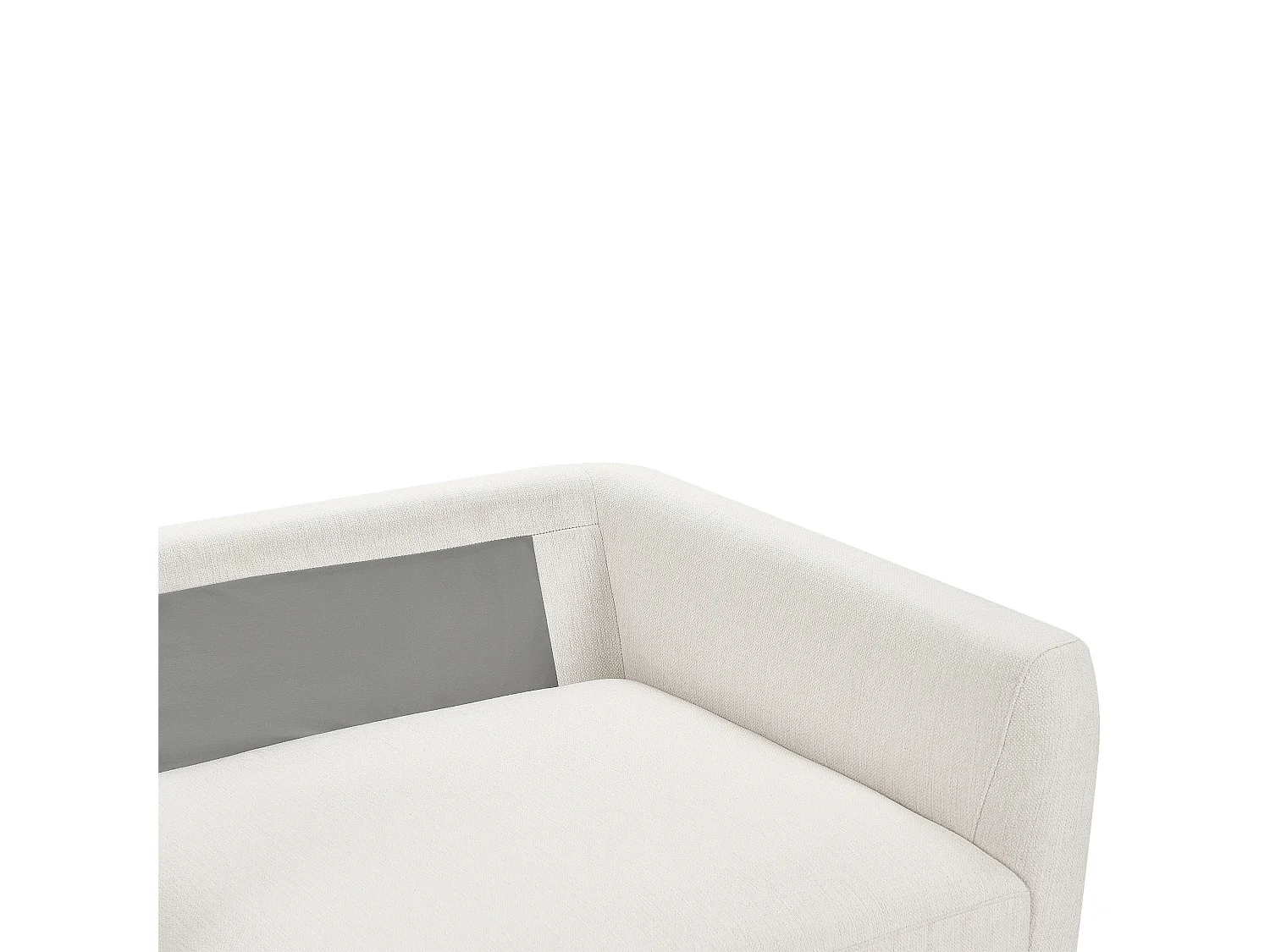 3-Sitzer Sofa Stoffbezug weiß mit vielen Dekokissen dicken Sitzkissen Sigtuna