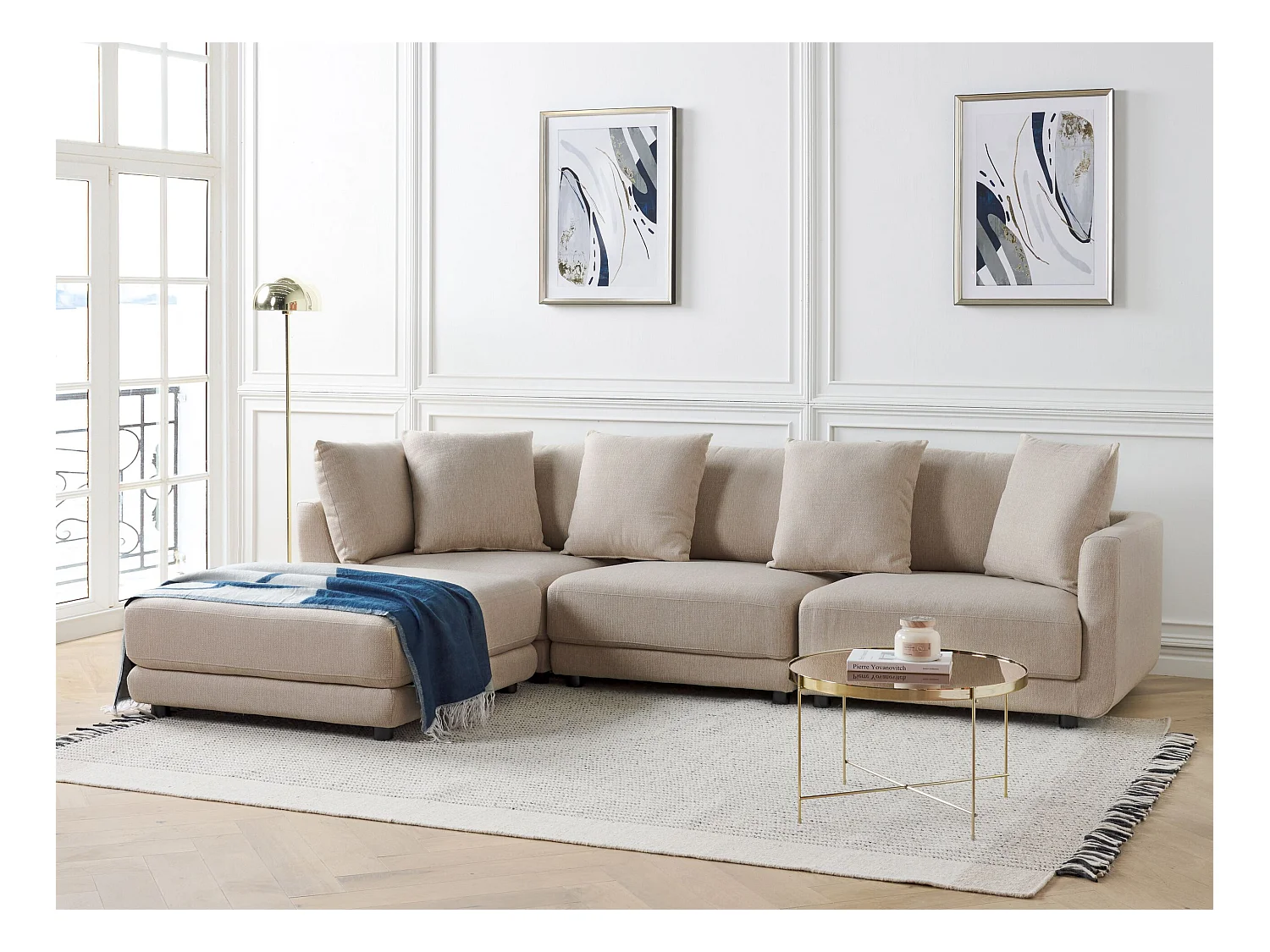 Canapé 3 places SIGTUNA Tissu Beige