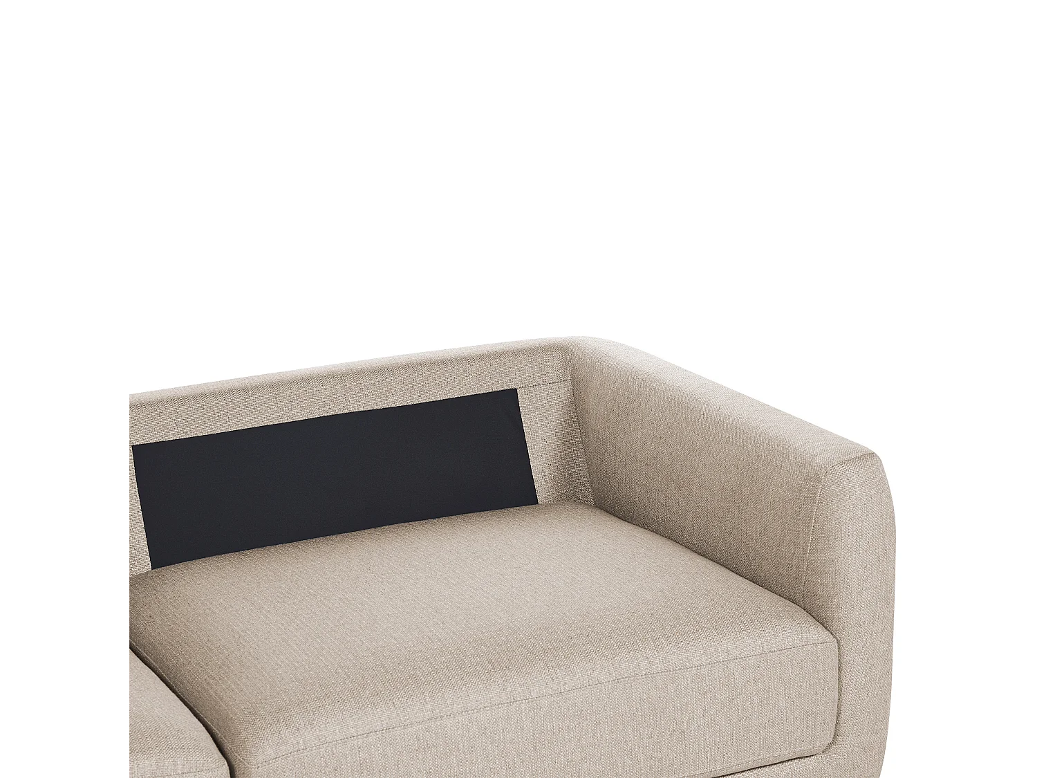 3-Sitzer Sofa Stoffbezug beige mit vielen Dekokissen dicken Sitzkissen