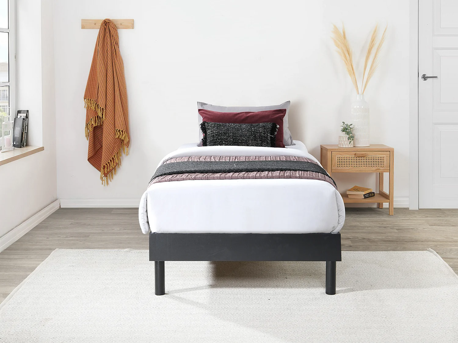 Rete a doghe 90 x 190 cm Nero - MUCHIGAN di YSMÉE