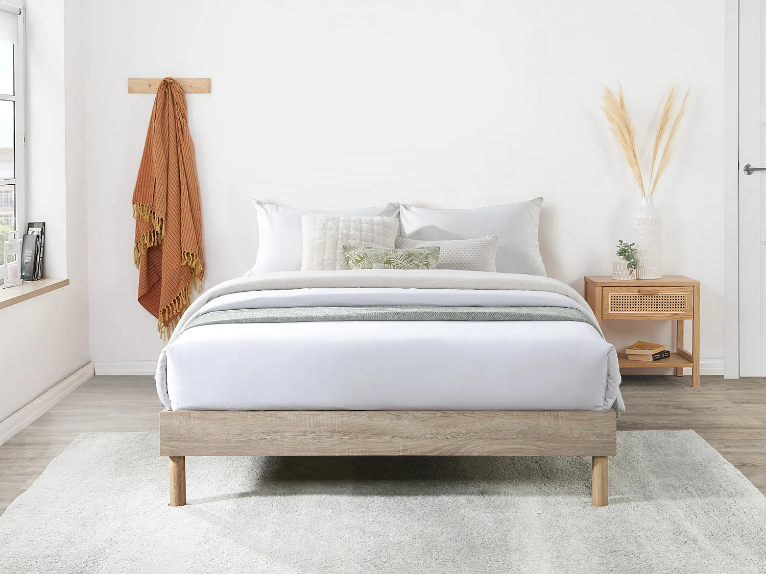 Estrado de ripas 140x190 cm natural claro - MUCHIGAN de YSMÉE