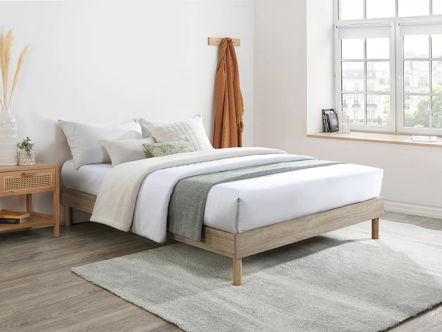 Estrado de ripas 140x190 cm natural claro - MUCHIGAN de YSMÉE