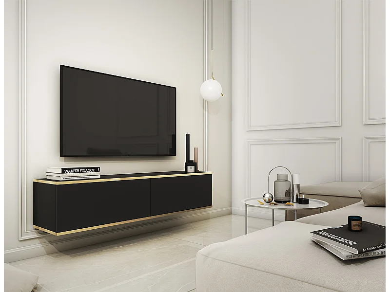 TV-Element hängend, Schwarz / Gold, 135 cm - MUCALMA