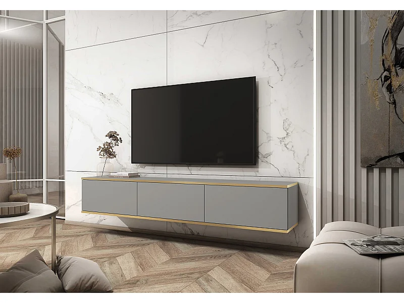 TV-Element hängend, Grau / Gold, 175 cm - MUCALMA