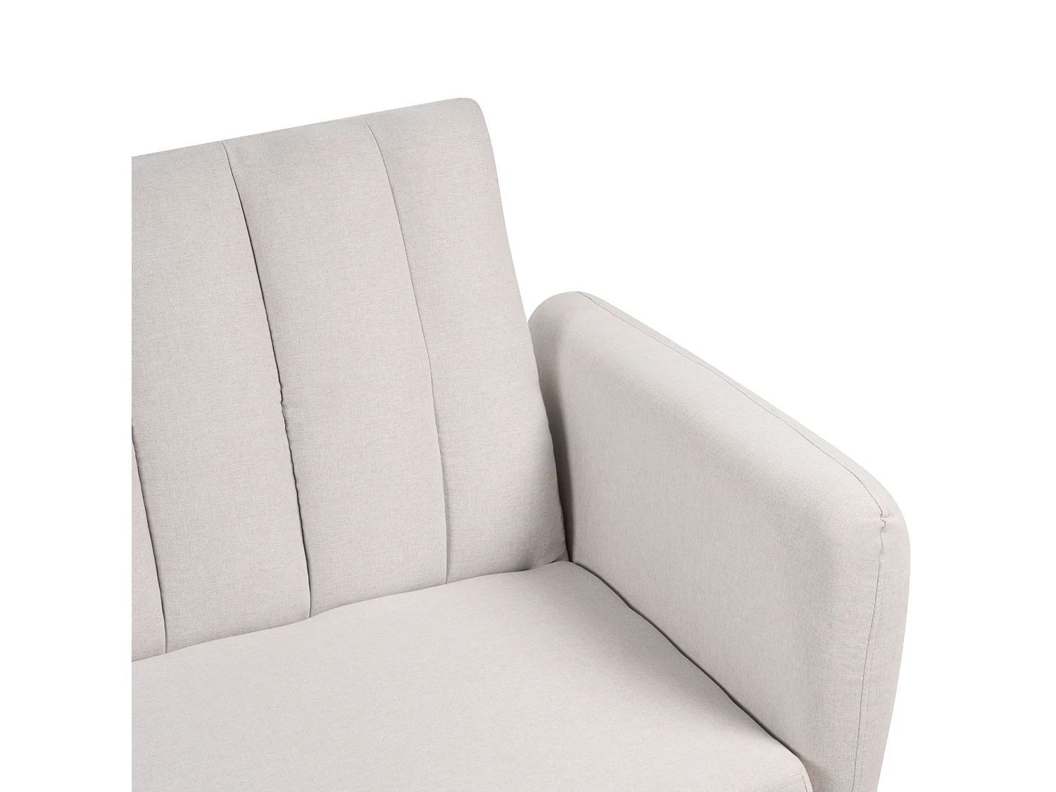 3-Sitzer Schlafsofa Stoffbezug beige gesteppt mit hohen Holzbeinen Glam Vimmerby