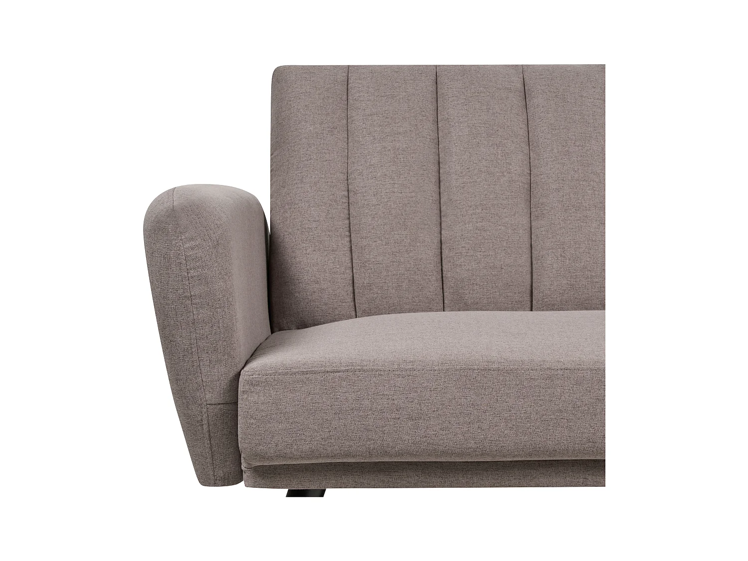 3-Sitzer Schlafsofa Stoffbezug braun gesteppt mit hohen Holzbeinen Glam Vimmerby