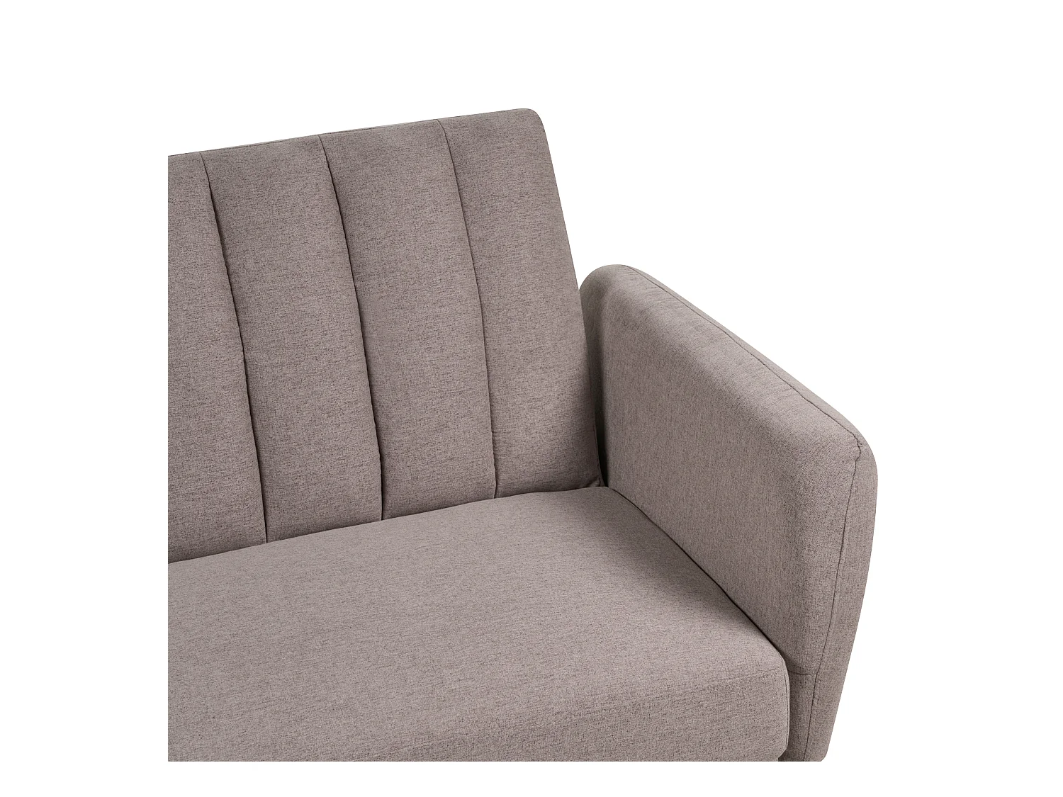 3-Sitzer Schlafsofa Stoffbezug braun gesteppt mit hohen Holzbeinen Glam Vimmerby