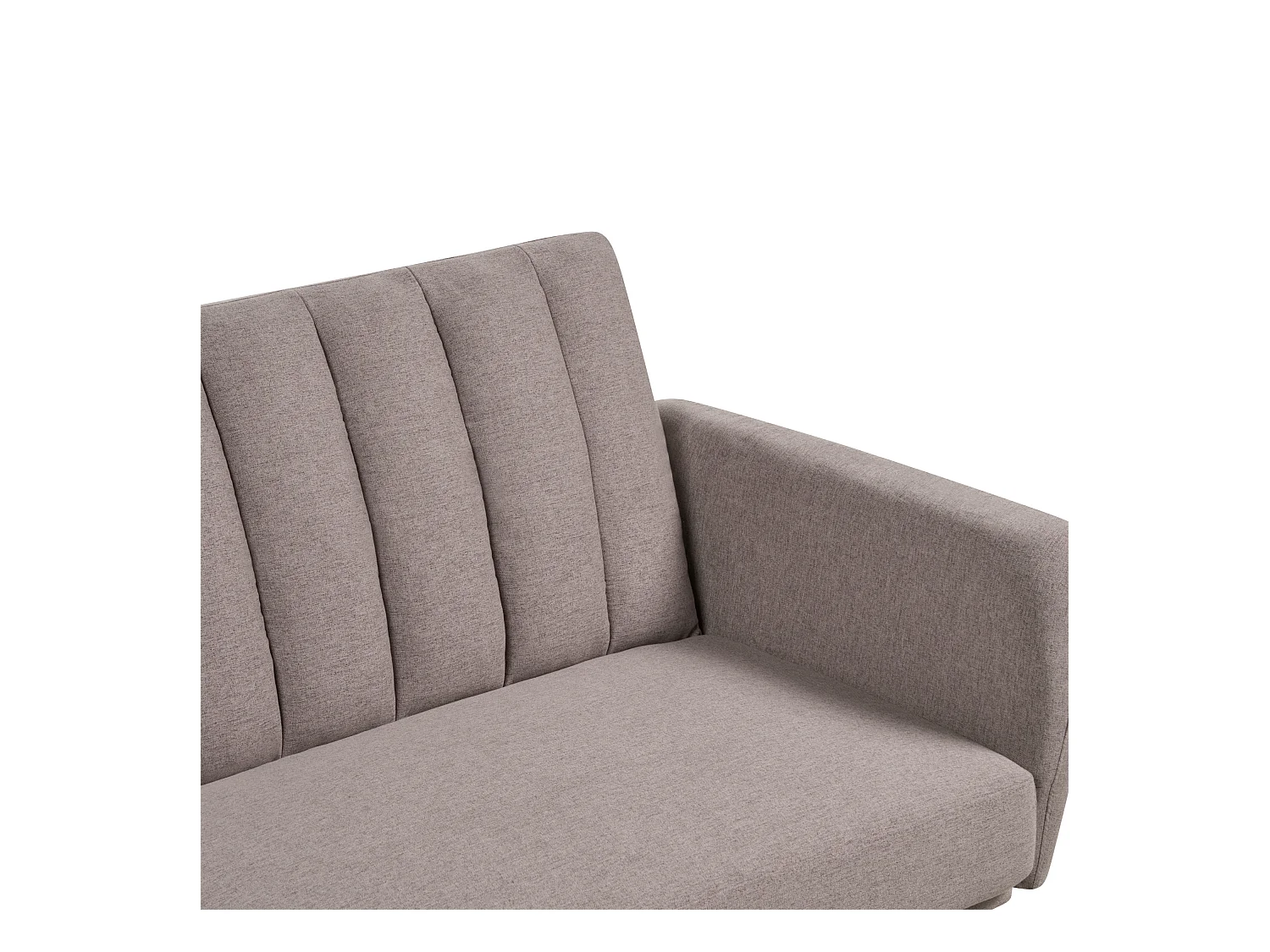 3-Sitzer Schlafsofa Stoffbezug braun gesteppt mit hohen Holzbeinen Glam Vimmerby