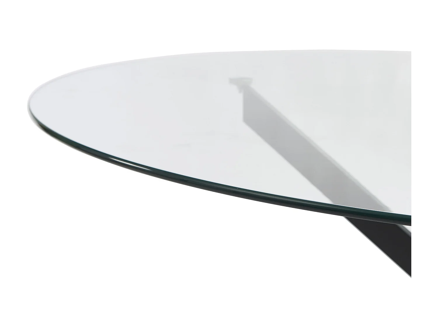 Esstisch rund für 6 Personen - Sicherheitsglas & schwarzes Metall - Transparent - COSIMA