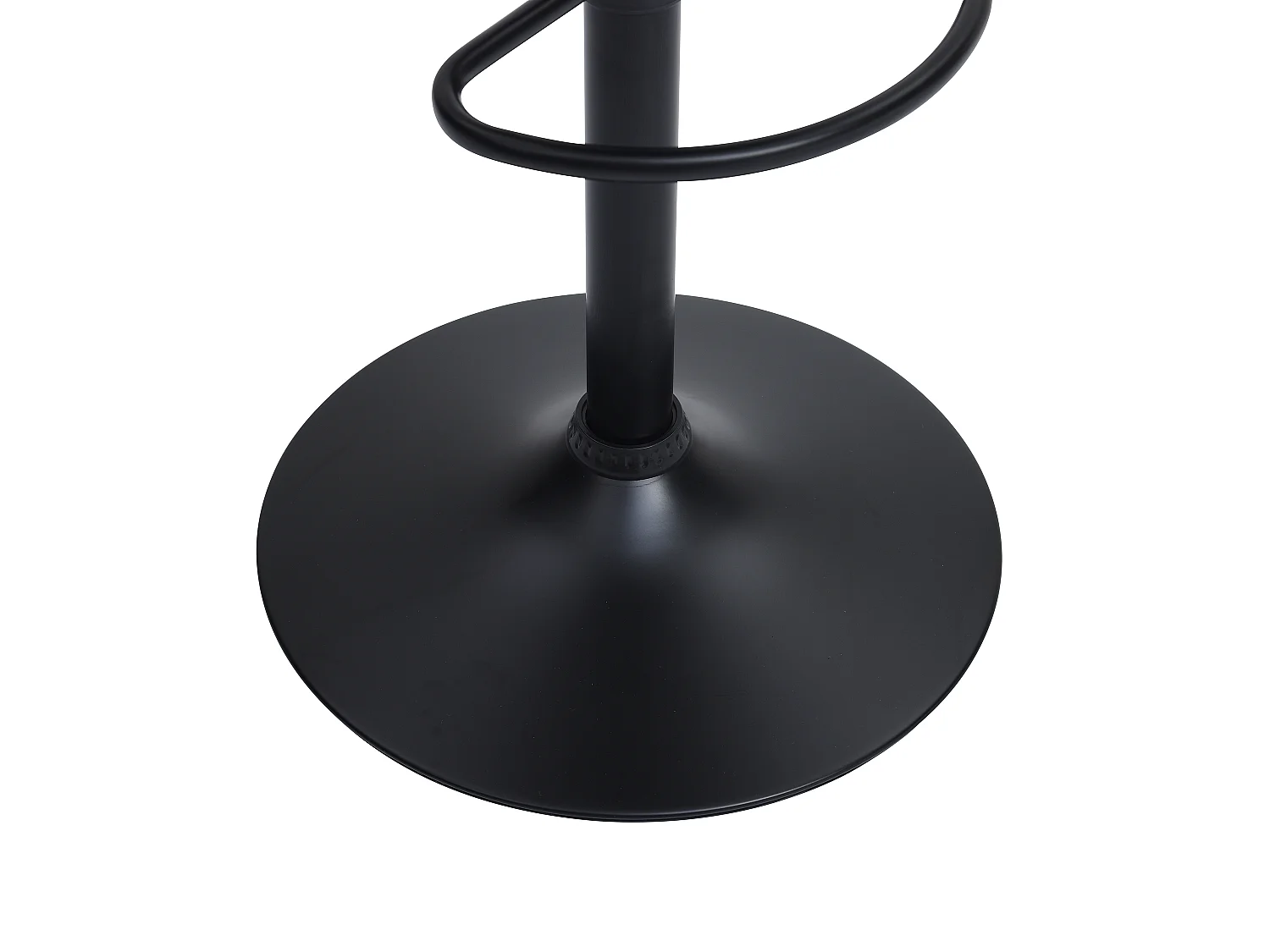 Tabouret de bar en velours côtelé et métal noir - Hauteur réglable - Crème - MASURIE