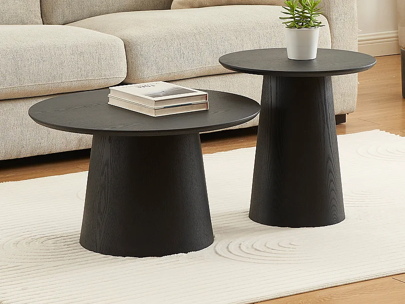 Tavolini a scomparsa placcatura Rovere Nero  - PIARI