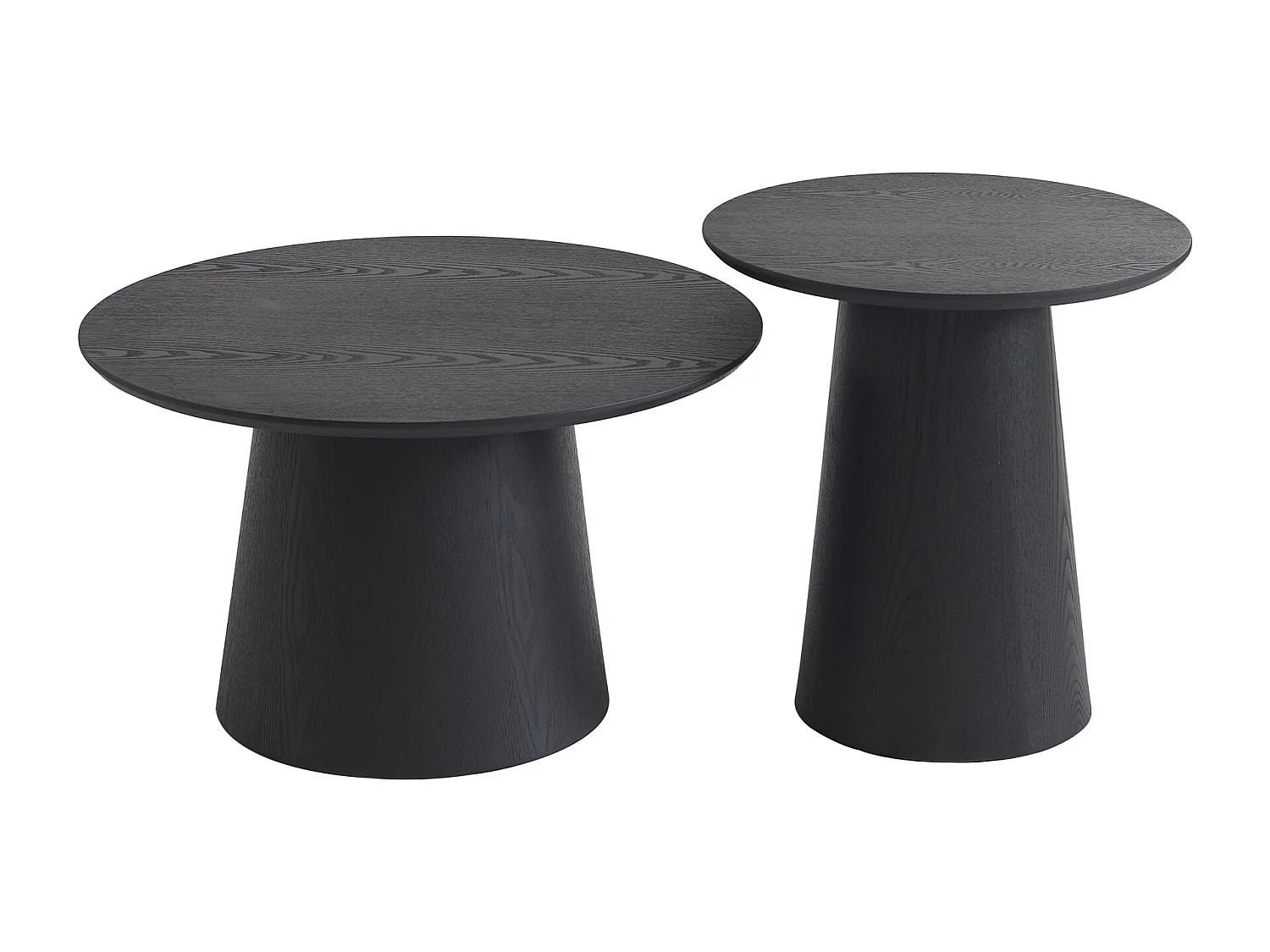 Tables basses gigognes placage chêne - Noir - PIARI