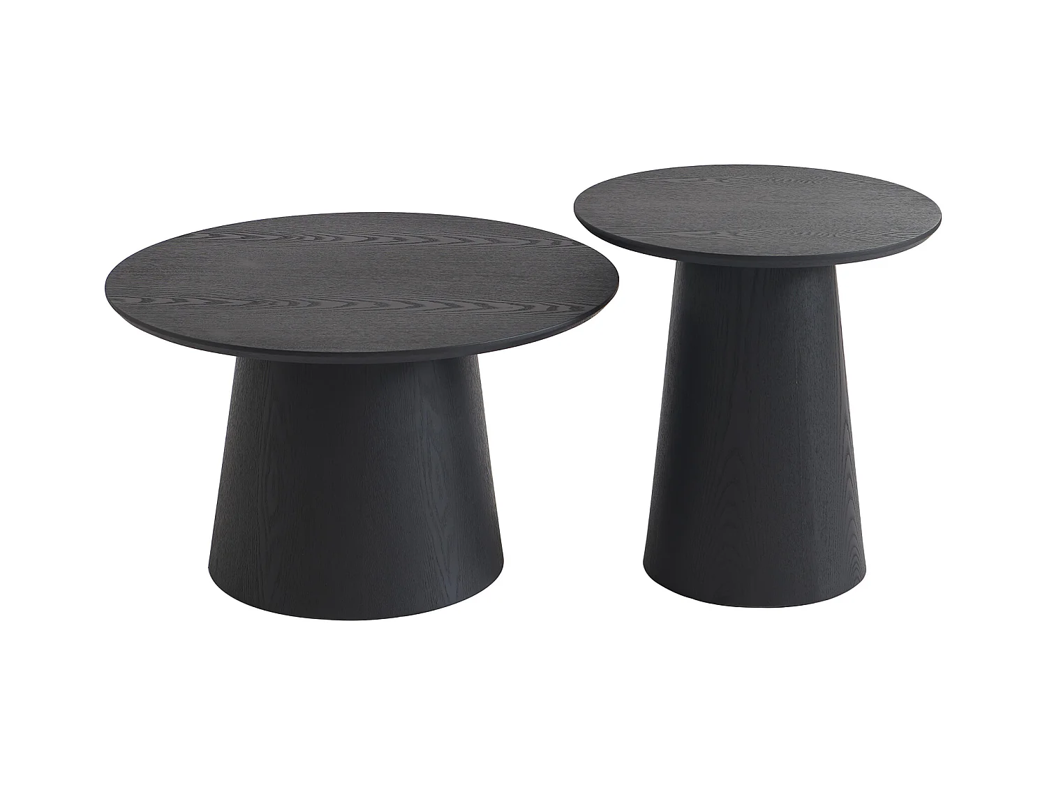 Couchtisch-Set - Eichenfurnier - Schwarz - PIARI