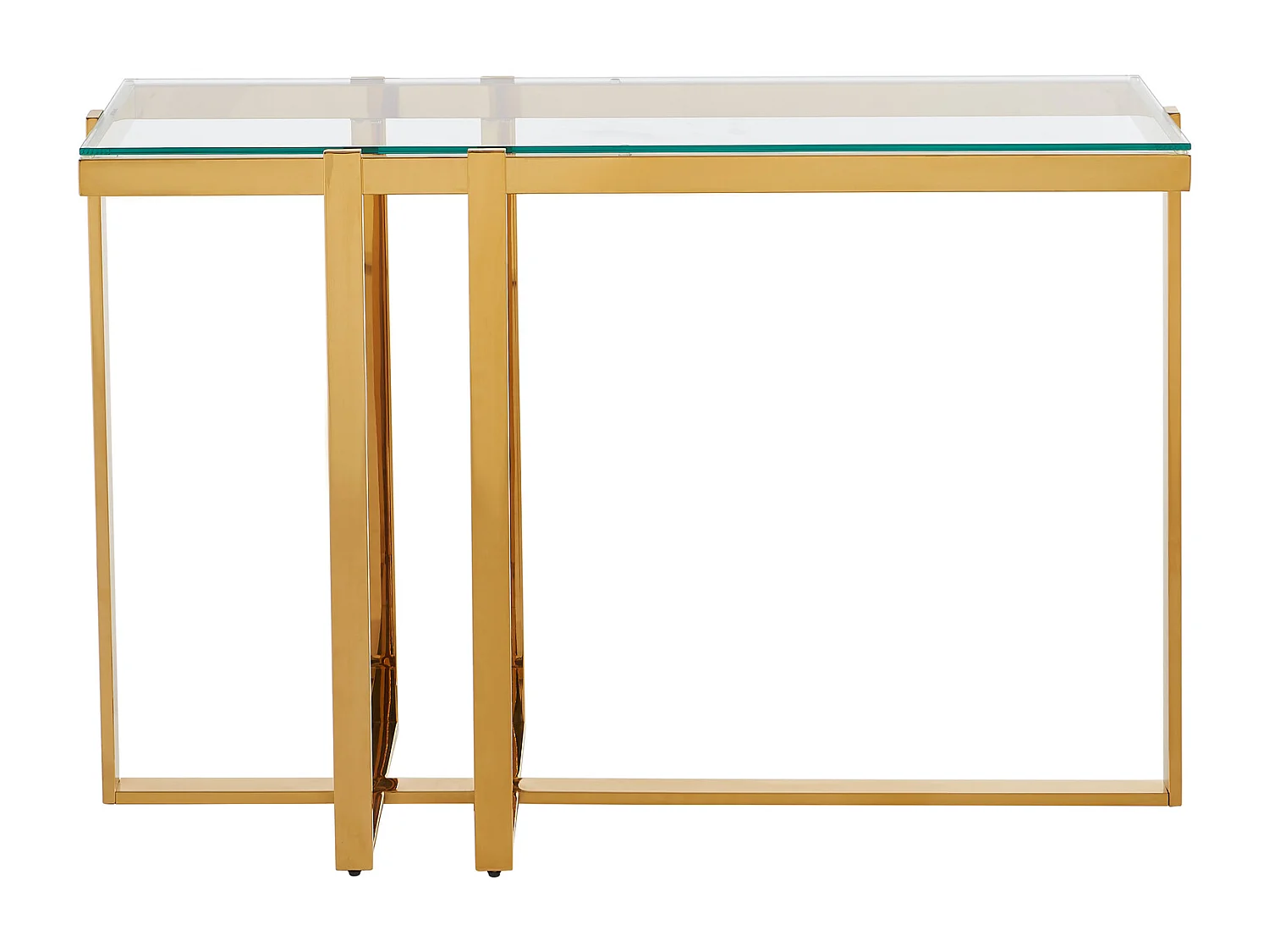 Wandkonsole - Sicherheitsglas & rostfreier Chromstahl - Transparent & Goldfarben - VELETIA von Pascal Morabito