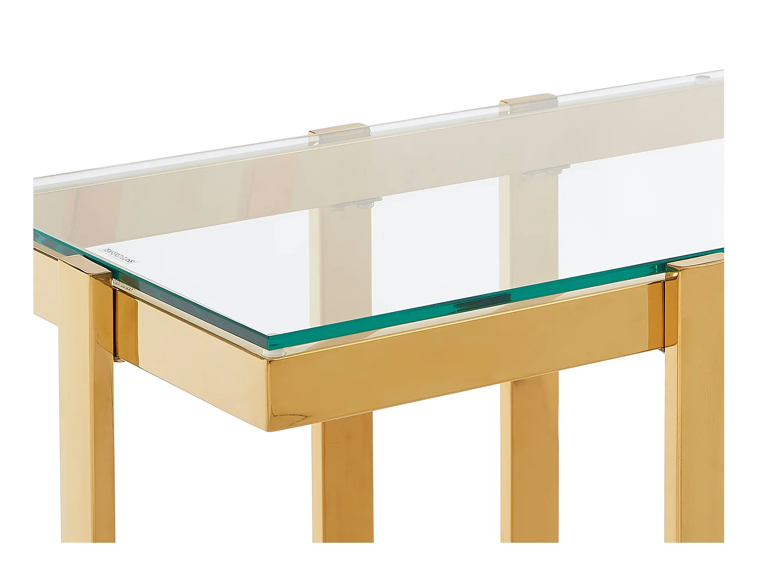 Wandkonsole - Sicherheitsglas & rostfreier Chromstahl - Transparent & Goldfarben - VELETIA von Pascal Morabito