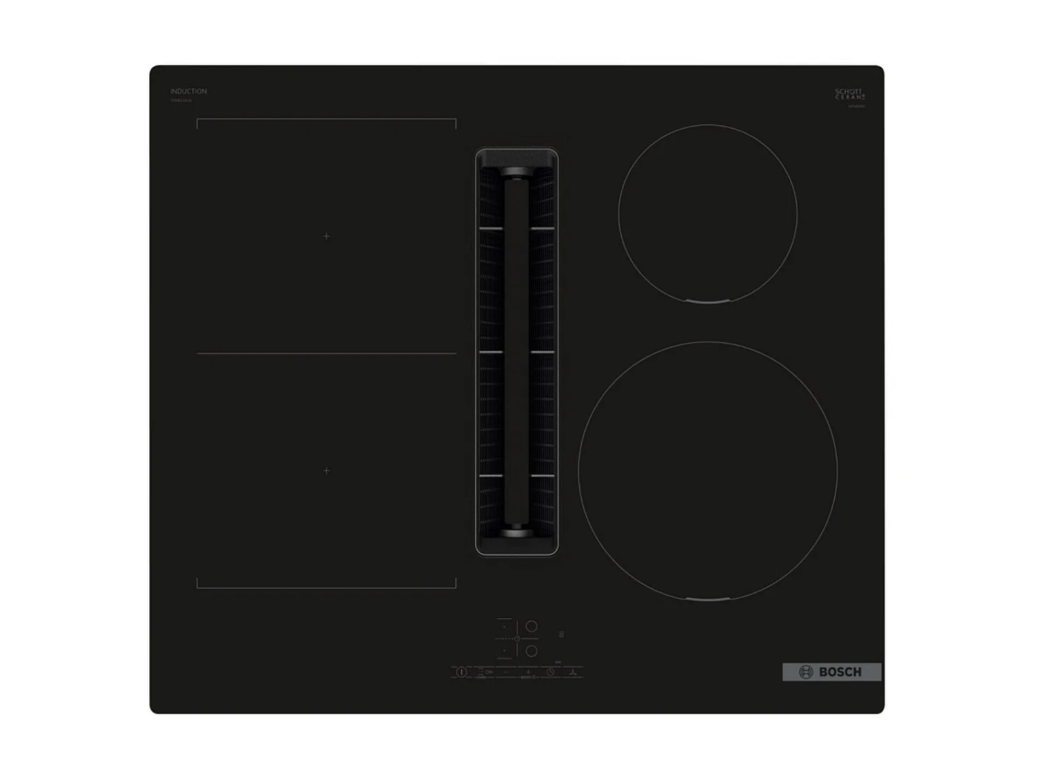 Bosch Serie 4 PVS611B16E piano cottura Nero Da incasso 59.2 cm Piano cottura a induzione 4 Fornelli Cappa da incasso