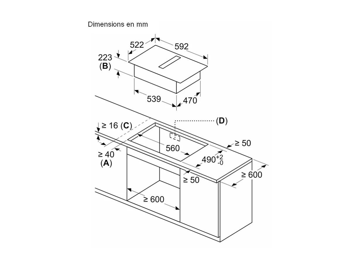 Bosch Serie 4 PVS611B16E piano cottura Nero Da incasso 59.2 cm Piano cottura a induzione 4 Fornelli Cappa da incasso
