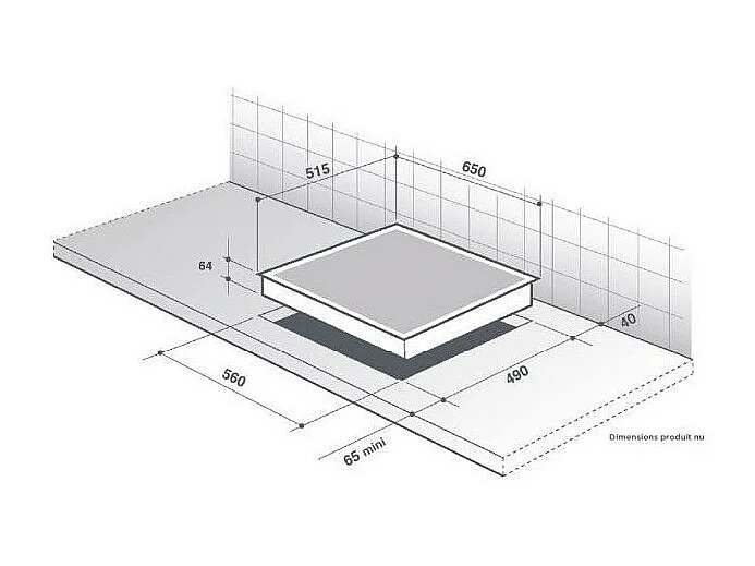 Plaque induction DE DIETRICH 7400W 75.0cm, DPI7570XT