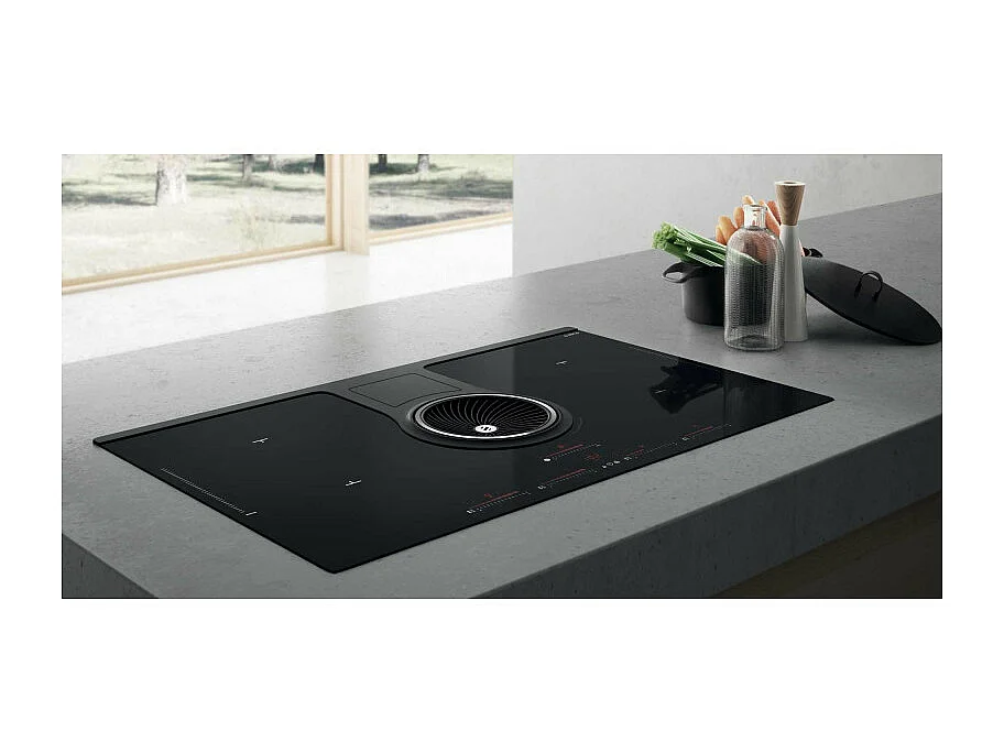 Elica Table de cuisson aspirante induction 83cm 4 feux 7400w noir - prf0120976