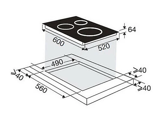 Sauter Table de cuisson induction 60cm 4 feux 7400w noir - spi9649b