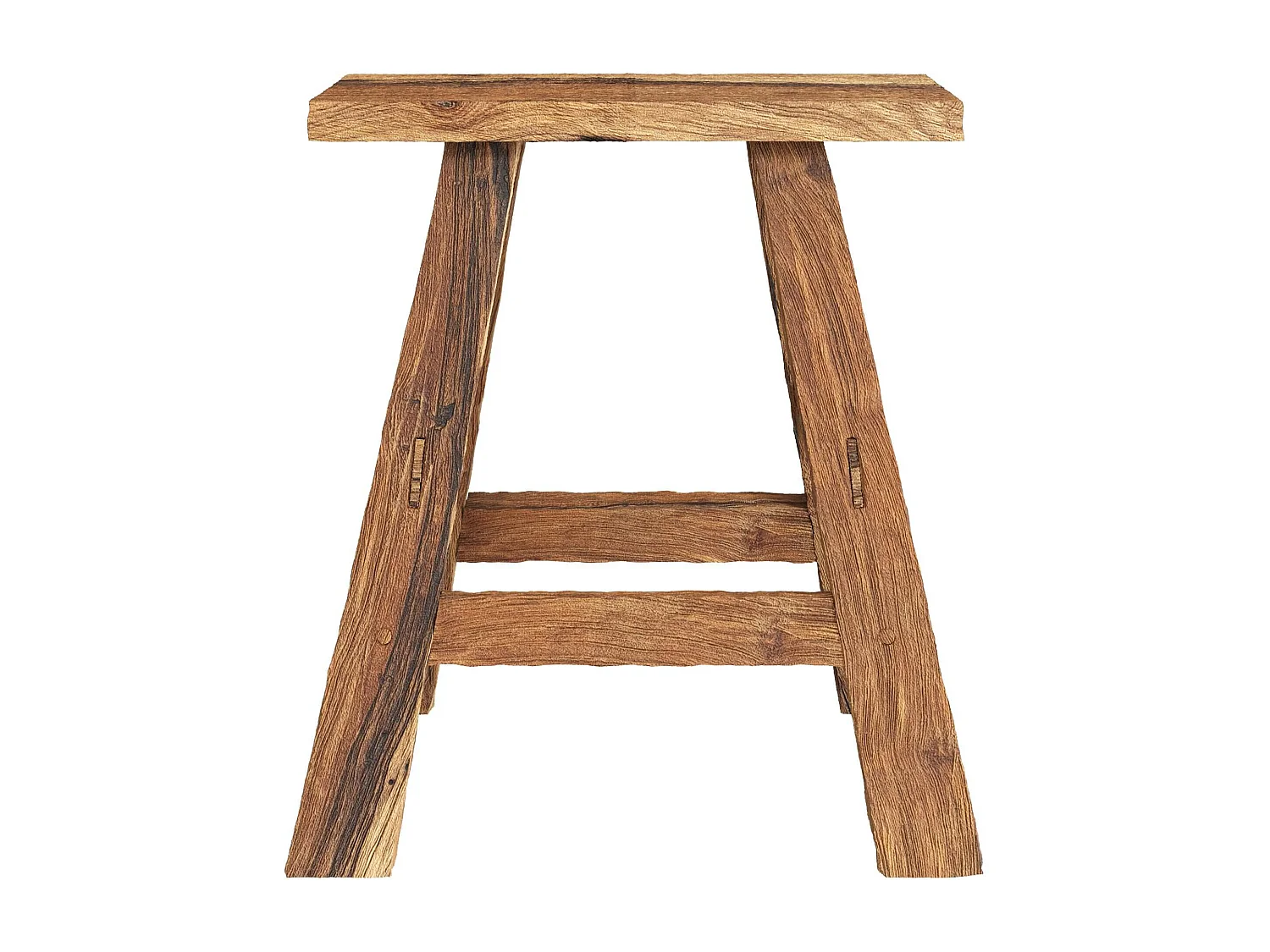 Tabouret en bois de teck recyclé H45 cm - Bob