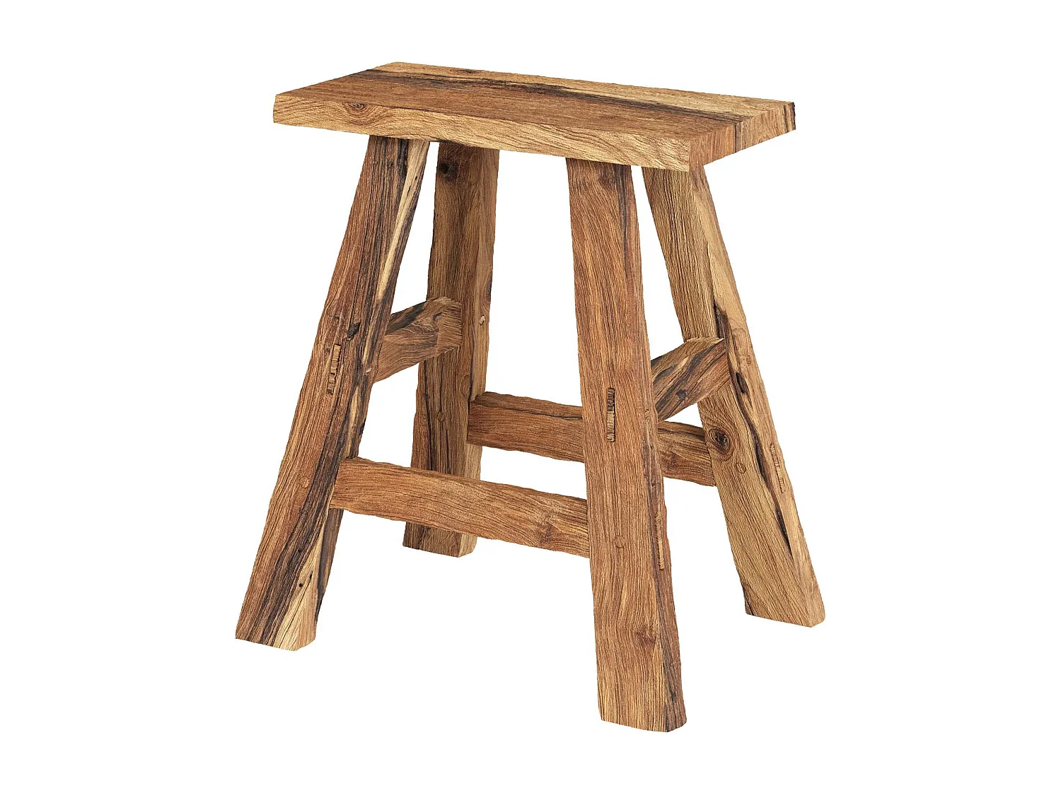 Sgabello in legno di teak riciclato H45 cm - Bob