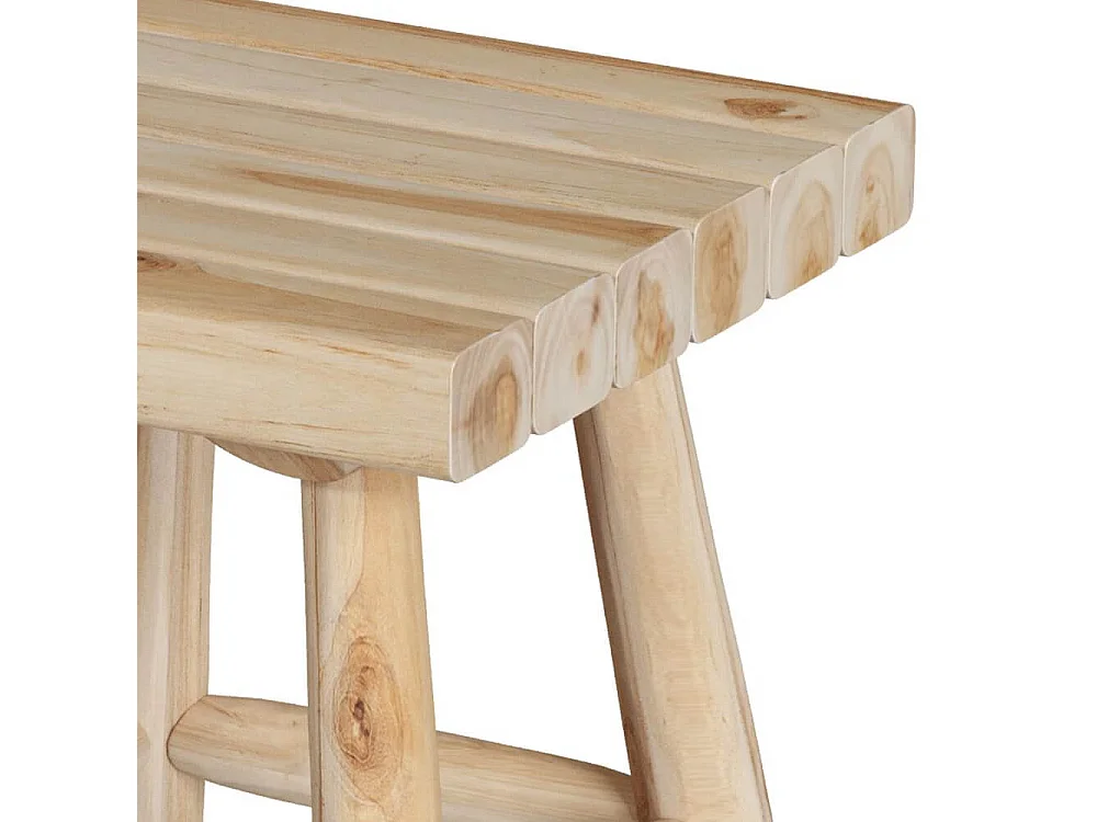Taburete cuadrado de madera de teca sin tratar de 40 cm de altura - Makam