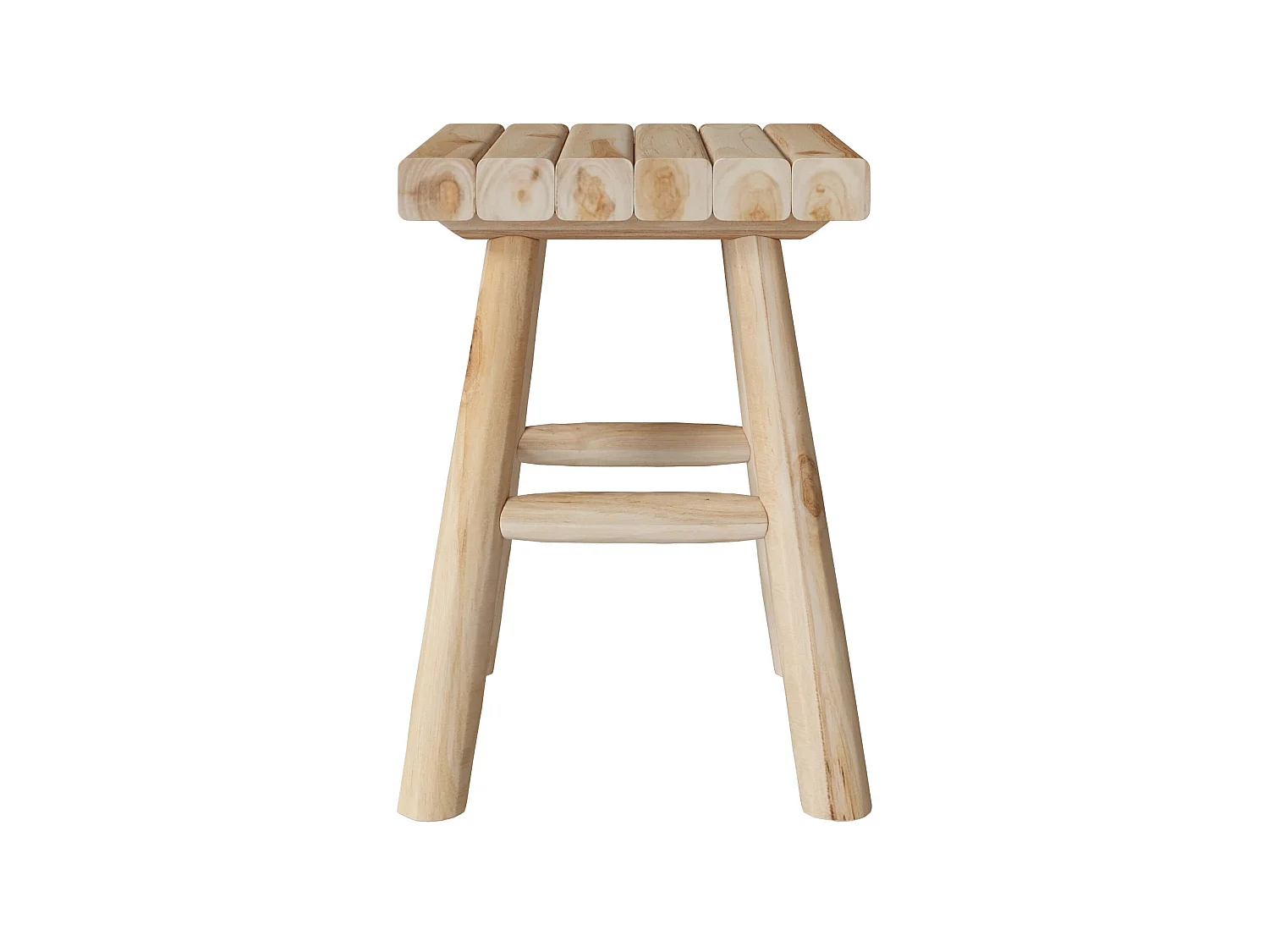 Sgabello da giardino quadrato in legno di teak grezzo H40 cm - Makam