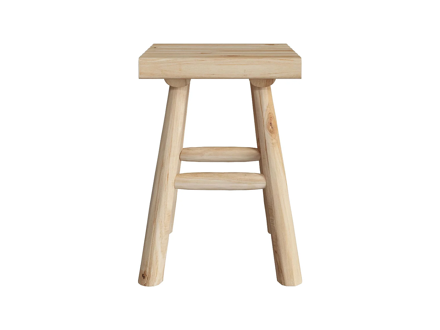 Sgabello da giardino quadrato in legno di teak grezzo H40 cm - Makam