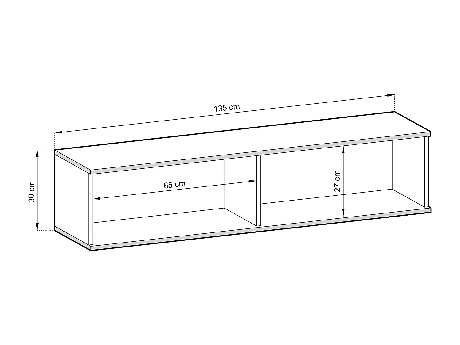 TV-meubel - 135 cm - lamellenfront - beige met gouden inzetstukken - MUCALMA