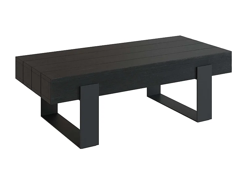 Tavolino nero in legno di teak riciclato - Lya