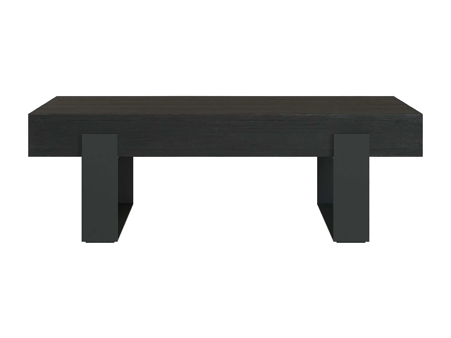 Tavolino nero in legno di teak riciclato - Lya