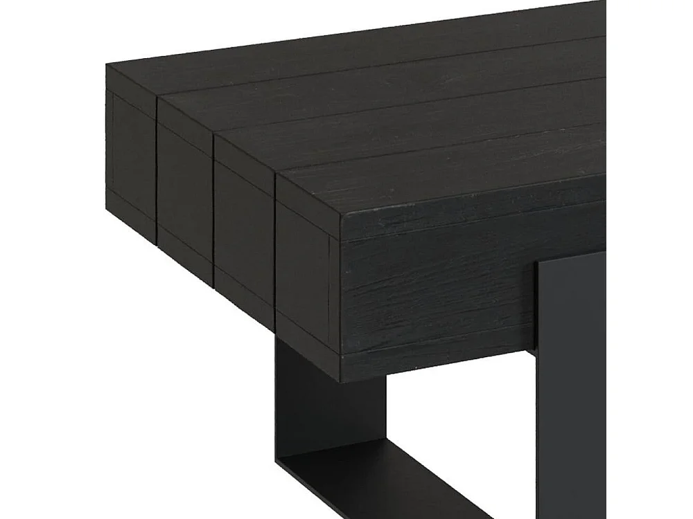 Tavolino nero in legno di teak riciclato - Lya