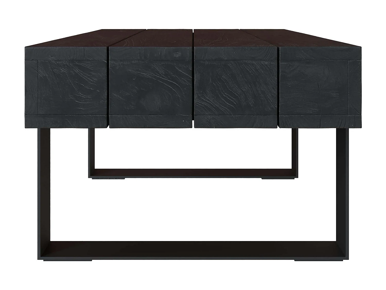 Tavolino nero in legno di teak riciclato - Lya