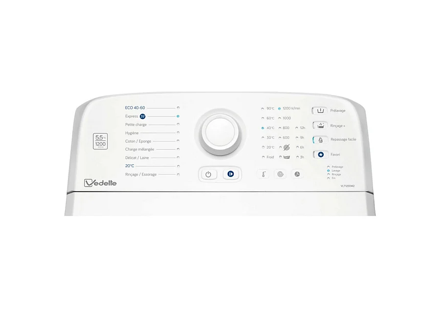 Vedette Lave-linge top 5.5kg 1200 tours/min - VLT1255W2