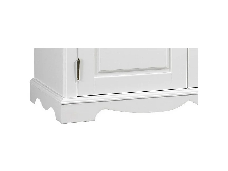 Buffet Blanc 2 Portes 2 Tiroirs Charme 2 Niches L 101 H 90 P 42 cm