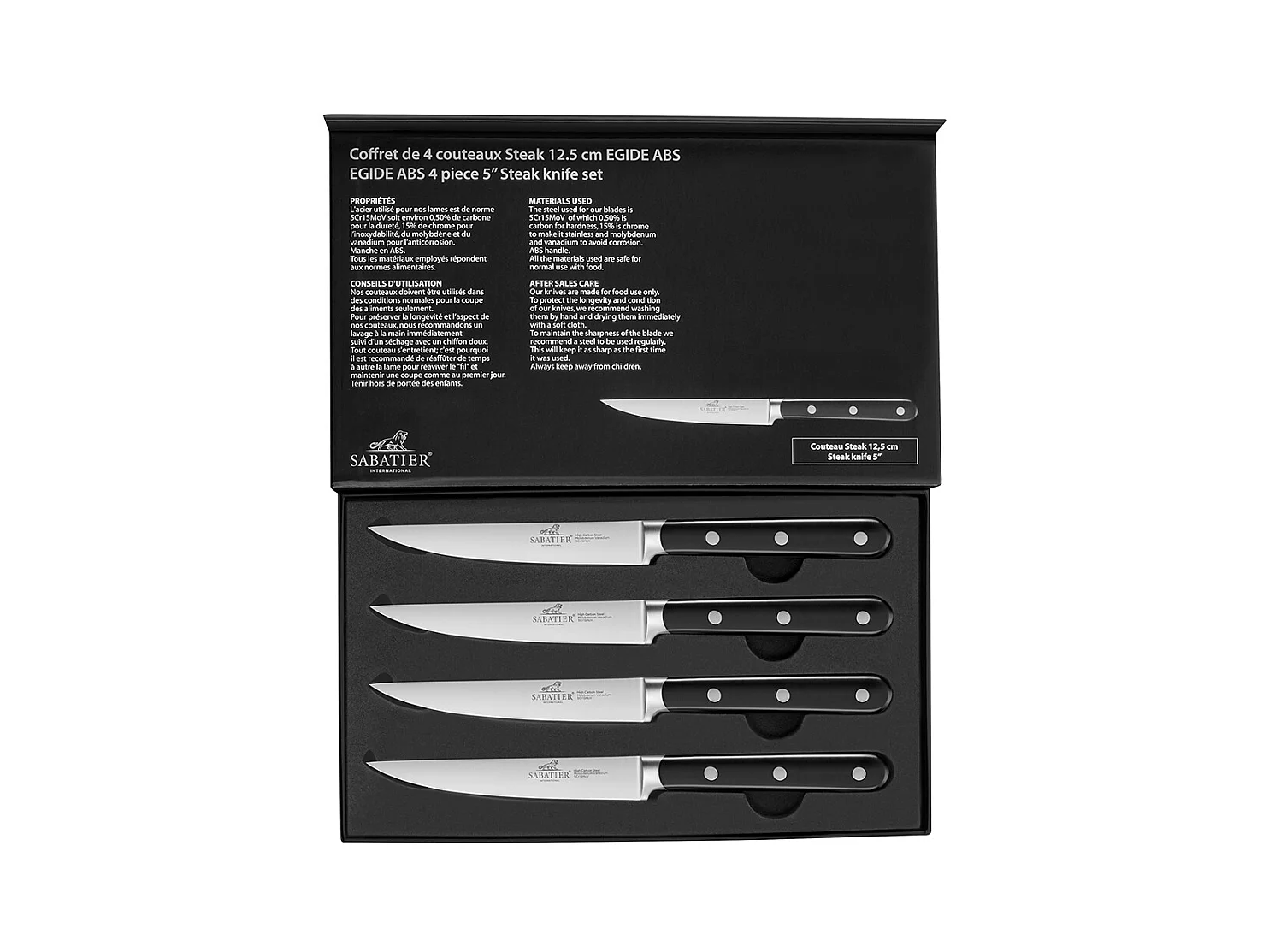 Lion Sabatier Coffret 4 couteaux à steak 12.5 cm abs - 765480
