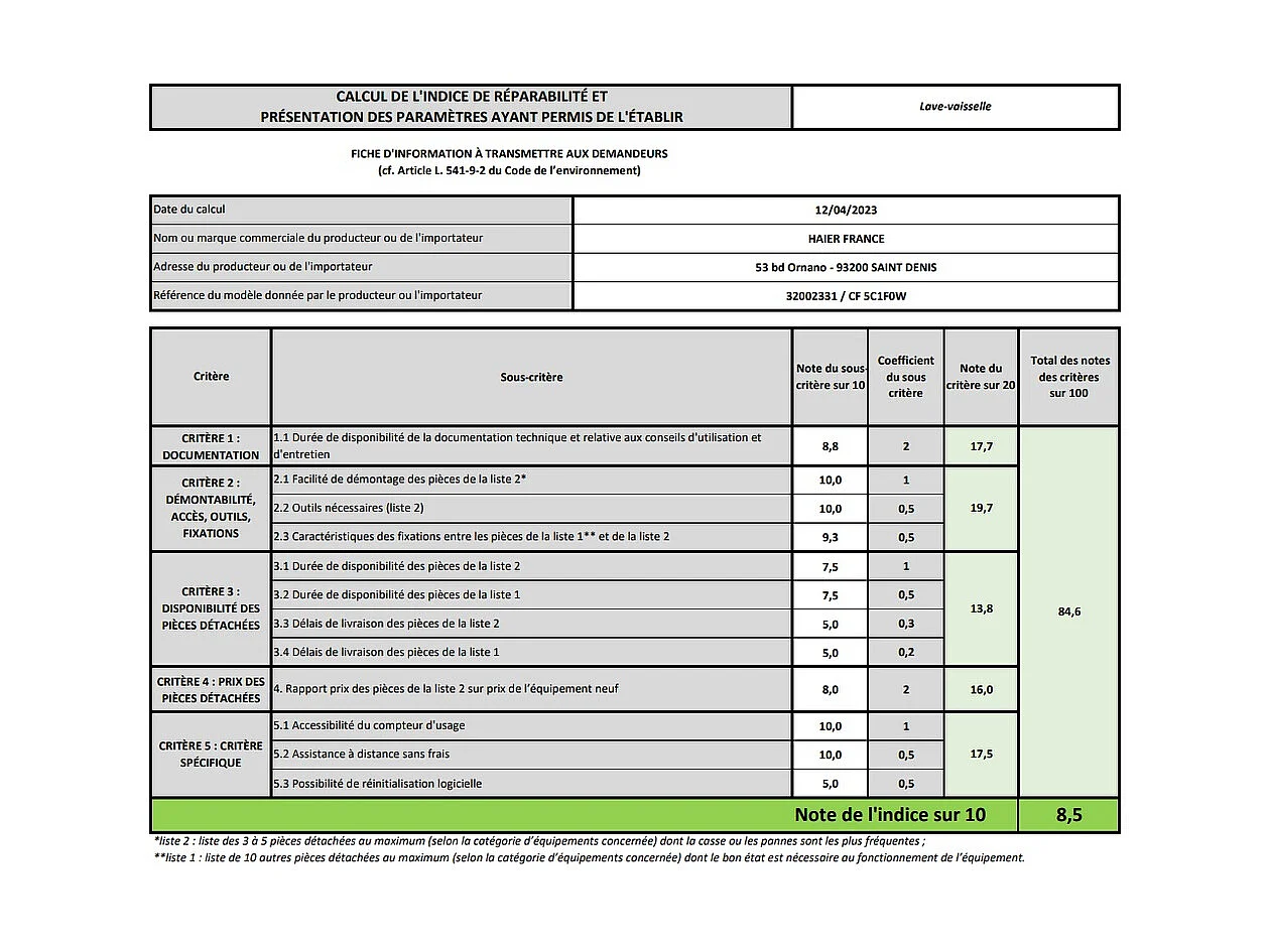 Candy Lave-vaisselle 60cm 15 couverts 41db - CF5C1F0W
