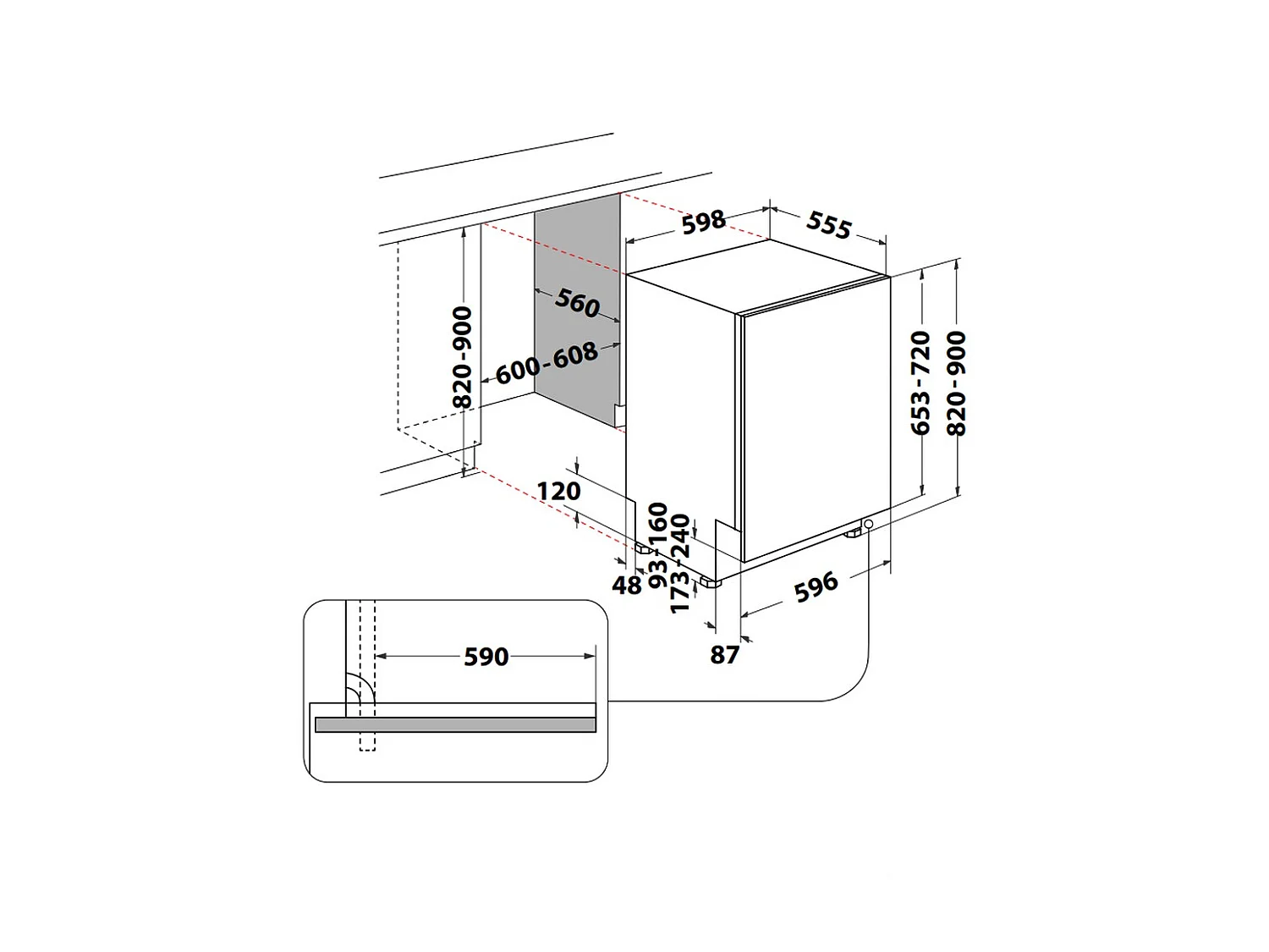 Indesit Lave-vaisselle 60cm 14 couverts 46db tout intégrable - D2IHL326