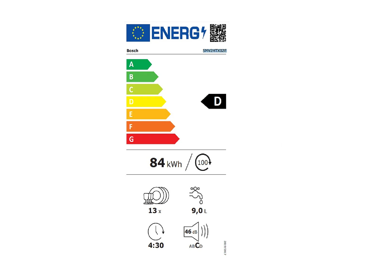 Bosch Lave-vaisselle 60cm 13 couvert 46db tout intégrable - SMV2HTX02E